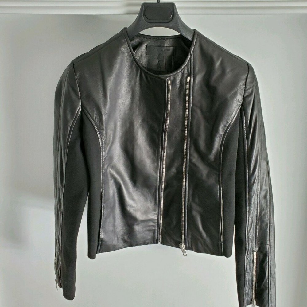 Rag & Bone Harrison Stretch Panel Leather Jacket